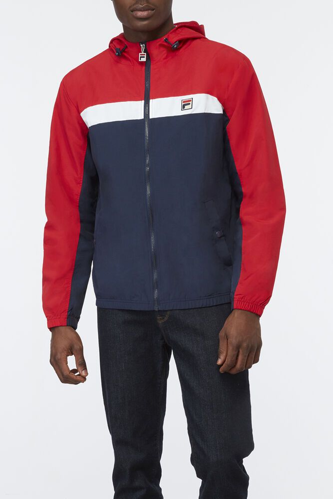 Fila Jacket Mens Red/Navy - Clipper Wind - Philippines 3920847-UZ